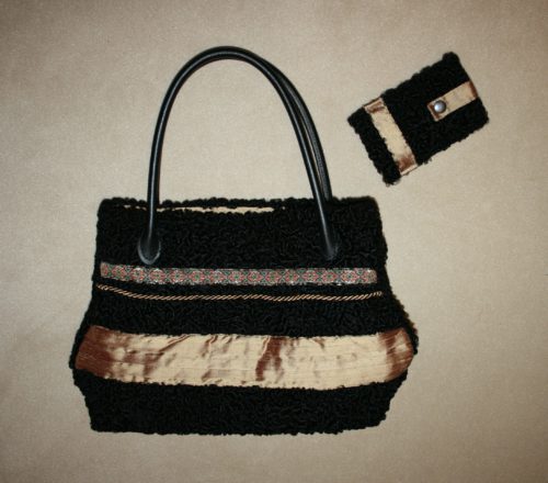 Selbstgenäht: Upcycling Handtasche aus Persianerpelz mit passender Handytasche